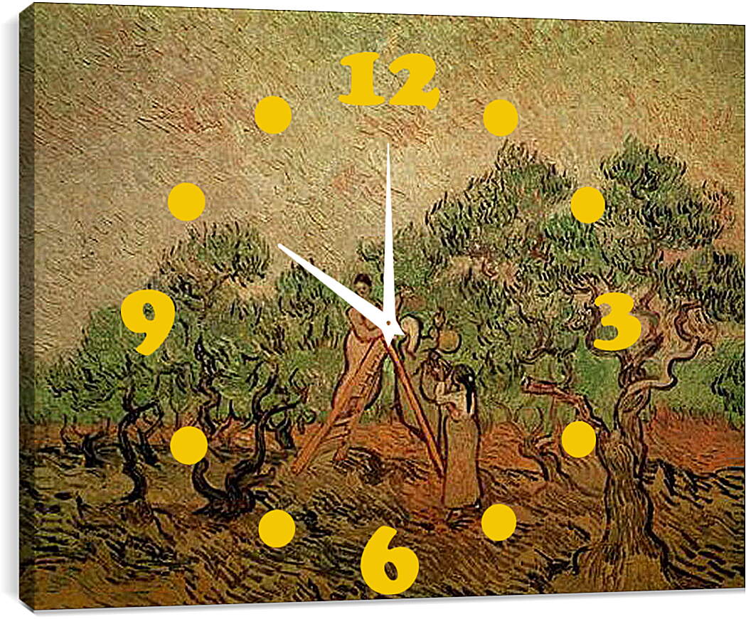 Часы картина - Olive Picking 3. Винсент Ван Гог
