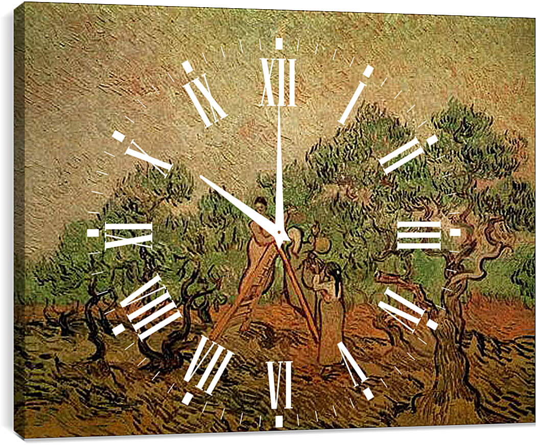 Часы картина - Olive Picking 3. Винсент Ван Гог