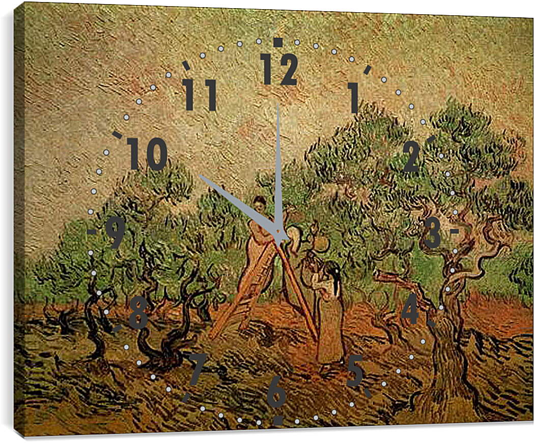 Часы картина - Olive Picking 3. Винсент Ван Гог
