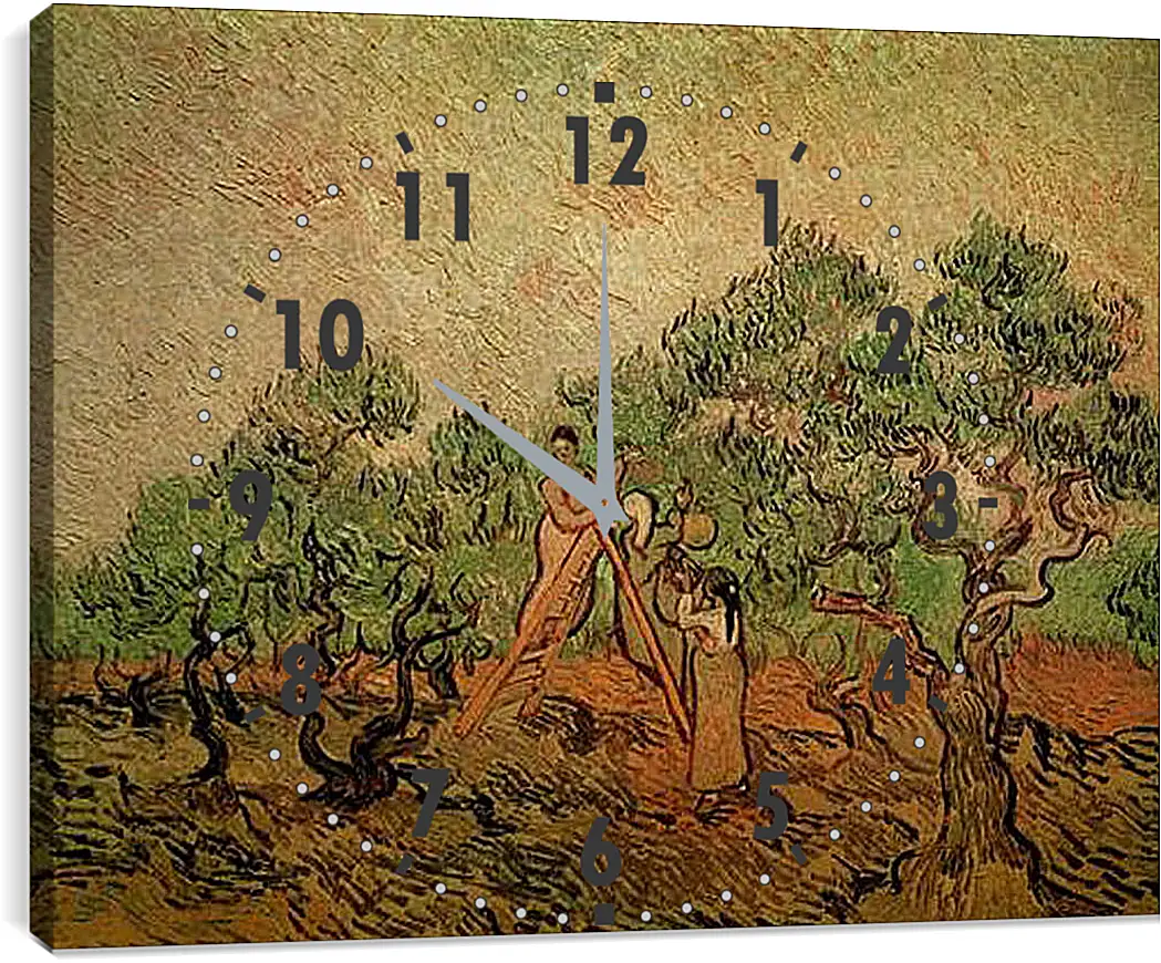 Часы картина - Olive Picking 3. Винсент Ван Гог