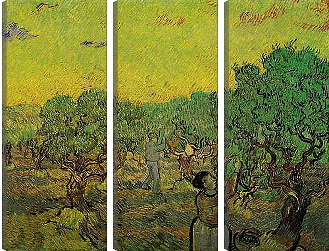 Модульная картина - Olive Grove with Picking Figures. Винсент Ван Гог
