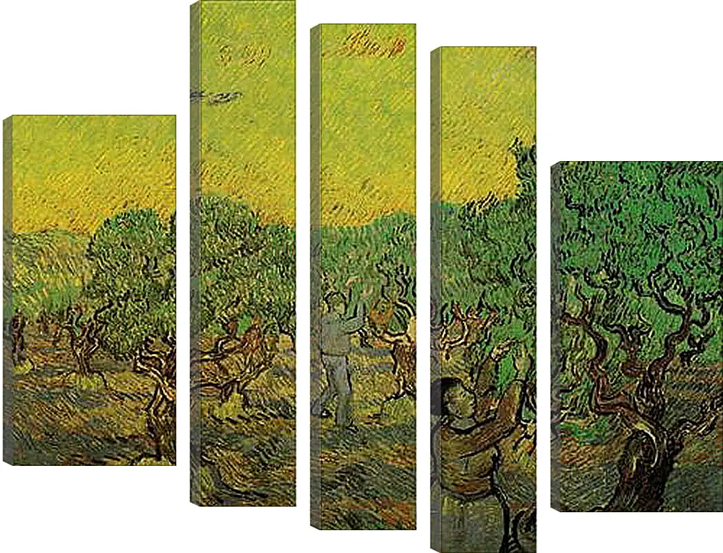 Модульная картина - Olive Grove with Picking Figures. Винсент Ван Гог