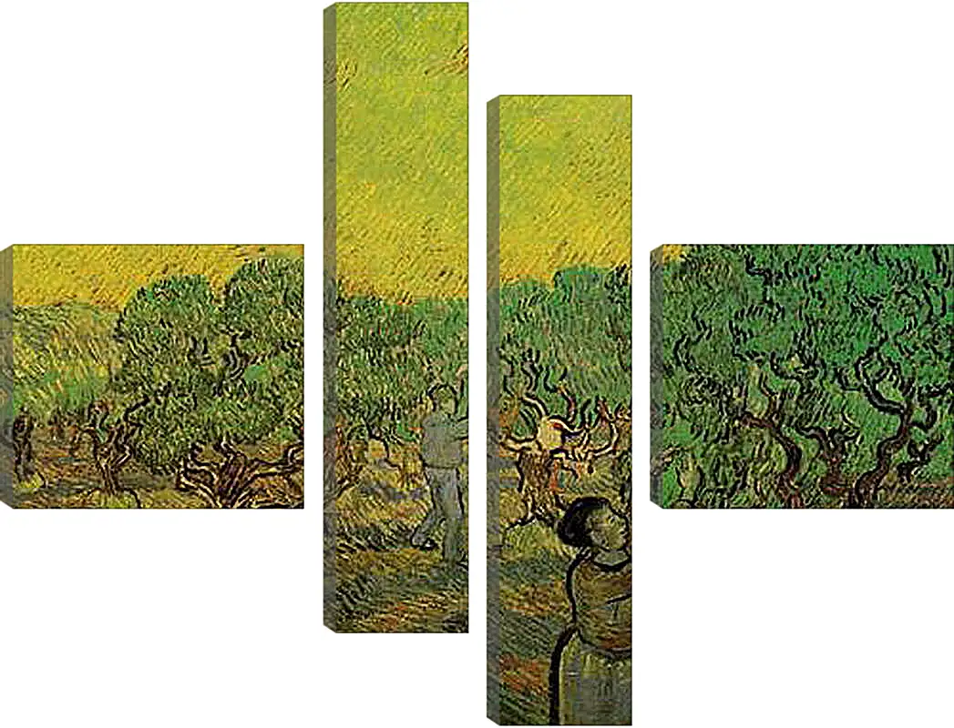 Модульная картина - Olive Grove with Picking Figures. Винсент Ван Гог