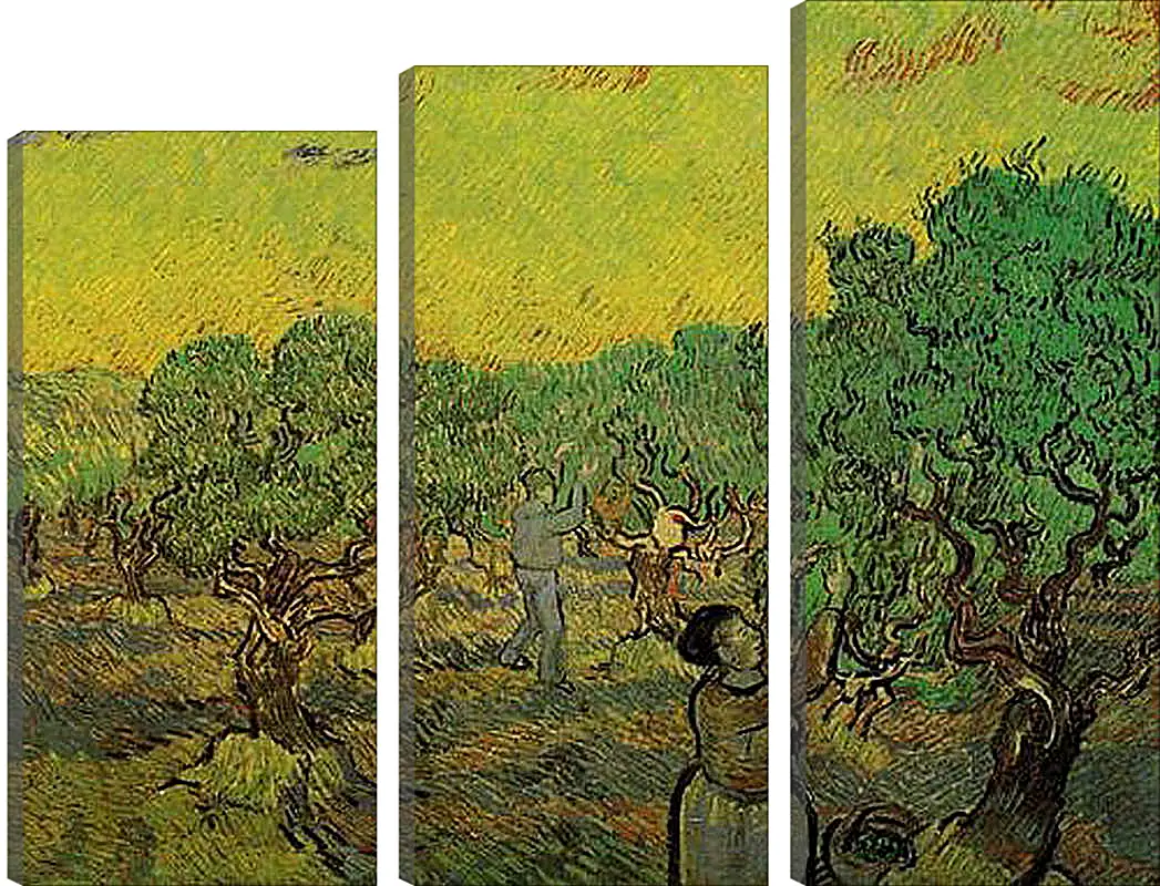 Модульная картина - Olive Grove with Picking Figures. Винсент Ван Гог