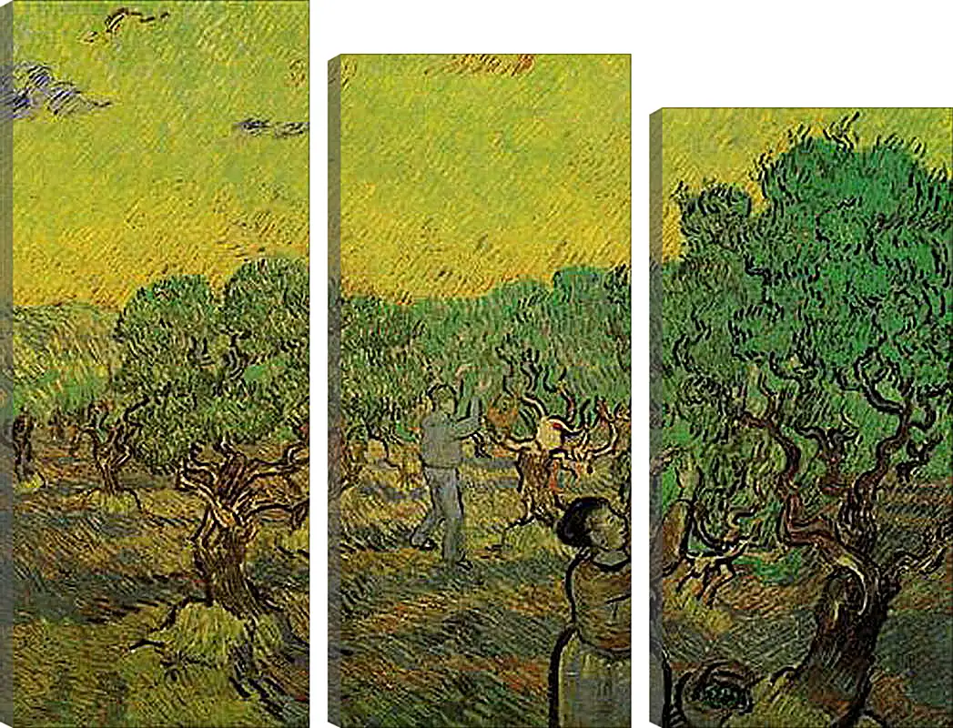 Модульная картина - Olive Grove with Picking Figures. Винсент Ван Гог