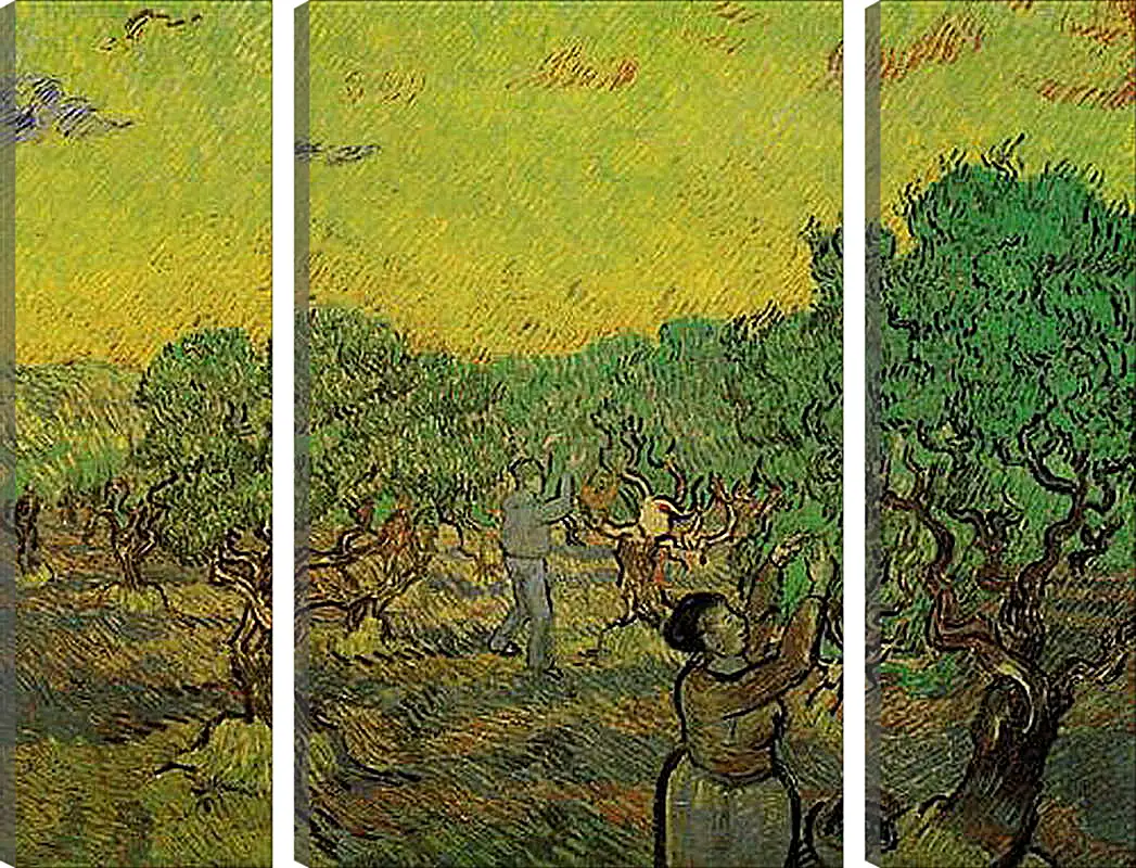 Модульная картина - Olive Grove with Picking Figures. Винсент Ван Гог