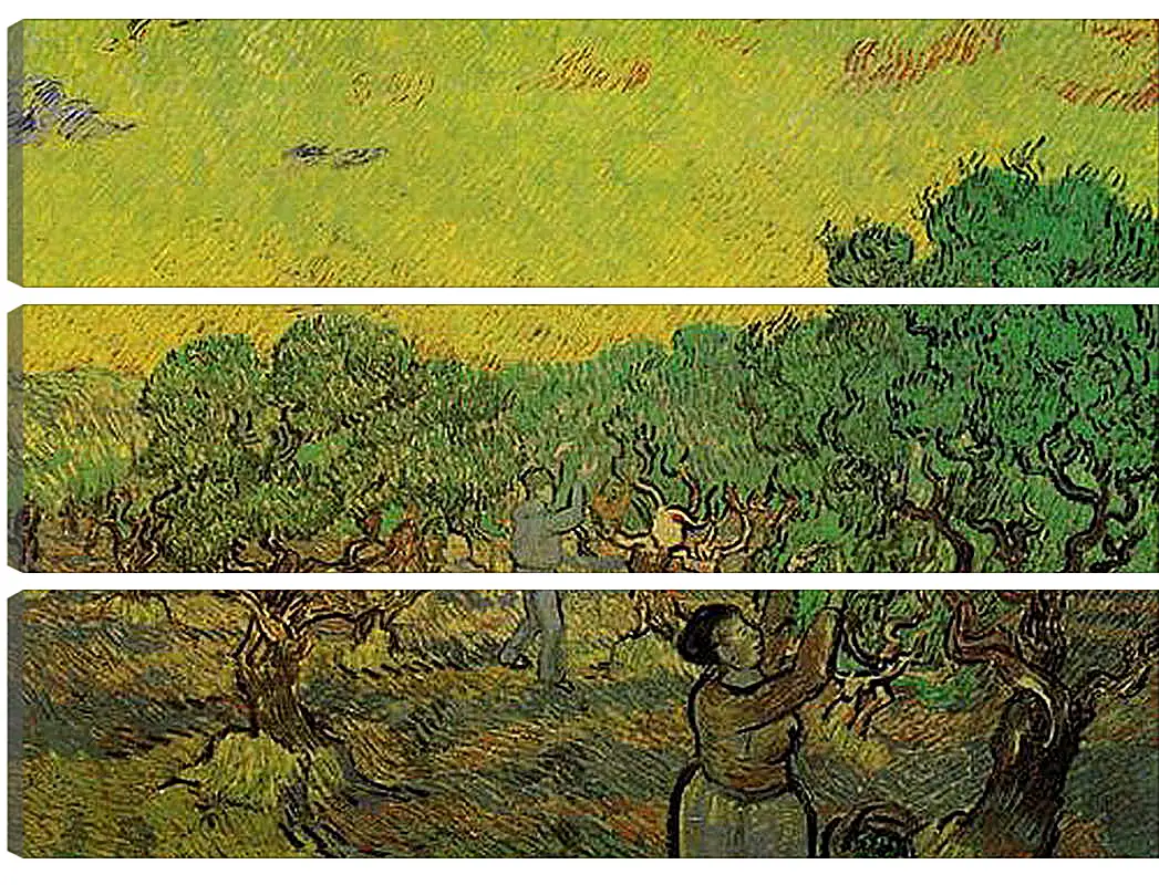 Модульная картина - Olive Grove with Picking Figures. Винсент Ван Гог