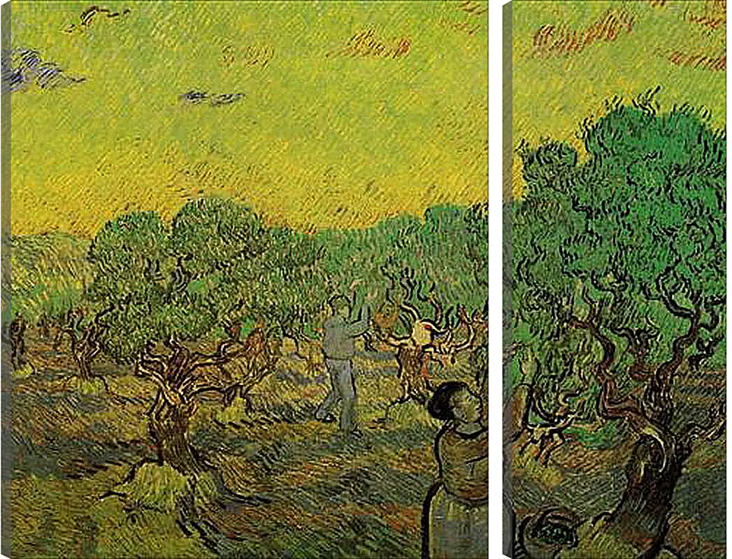 Модульная картина - Olive Grove with Picking Figures. Винсент Ван Гог
