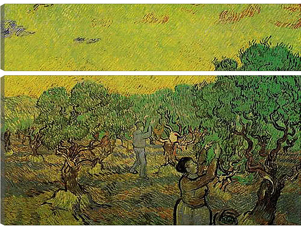 Модульная картина - Olive Grove with Picking Figures. Винсент Ван Гог