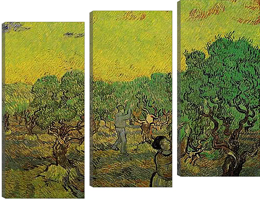 Модульная картина - Olive Grove with Picking Figures. Винсент Ван Гог