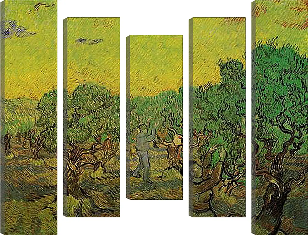 Модульная картина - Olive Grove with Picking Figures. Винсент Ван Гог