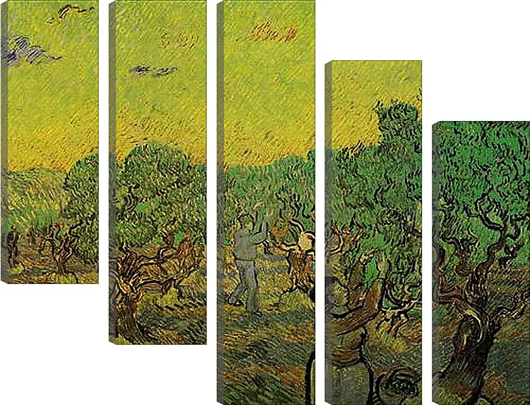 Модульная картина - Olive Grove with Picking Figures. Винсент Ван Гог