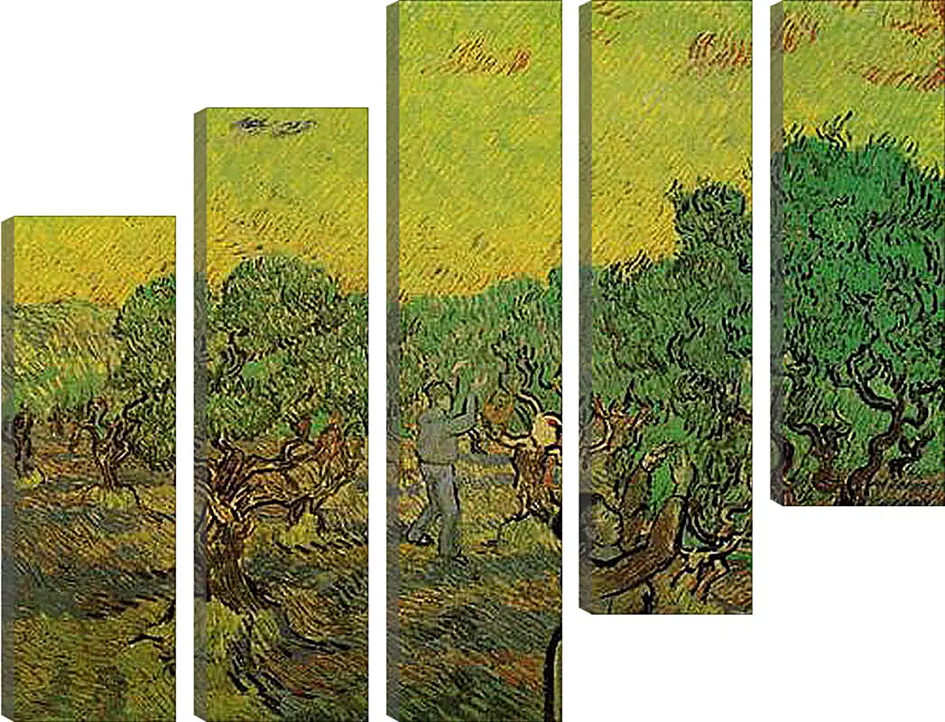 Модульная картина - Olive Grove with Picking Figures. Винсент Ван Гог