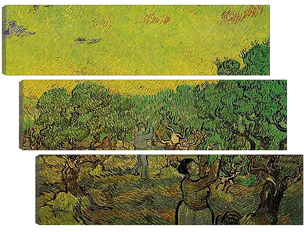 Модульная картина - Olive Grove with Picking Figures. Винсент Ван Гог