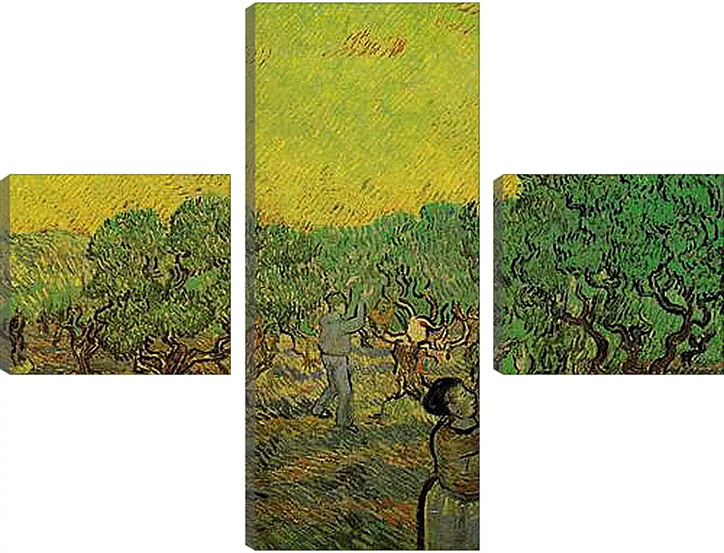 Модульная картина - Olive Grove with Picking Figures. Винсент Ван Гог