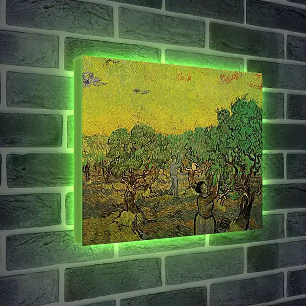 Лайтбокс световая панель - Olive Grove with Picking Figures. Винсент Ван Гог