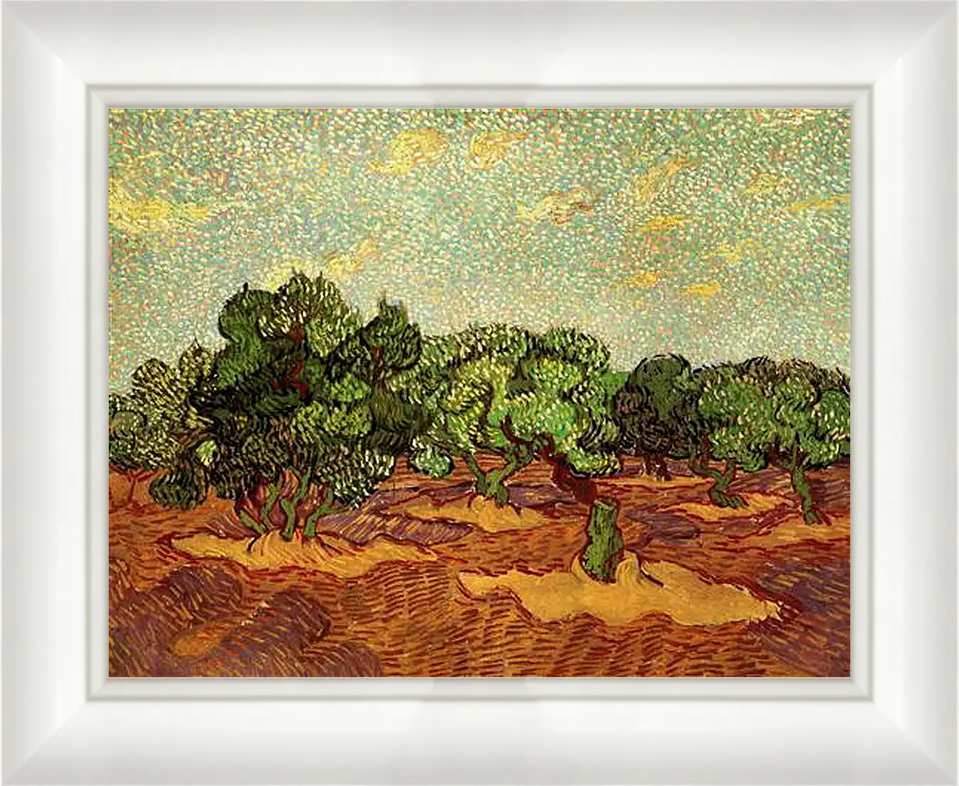 Картина в раме - Olive Grove Pale Blue Sky. Винсент Ван Гог