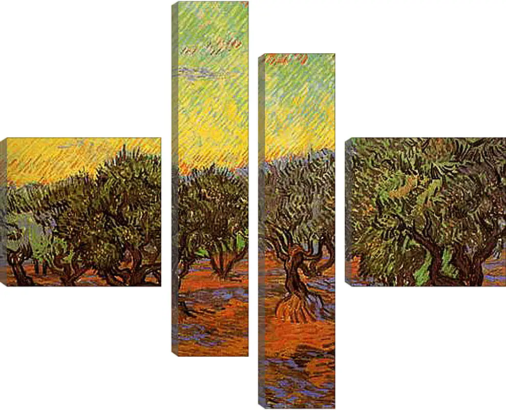 Модульная картина - Olive Grove Orange Sky. Винсент Ван Гог