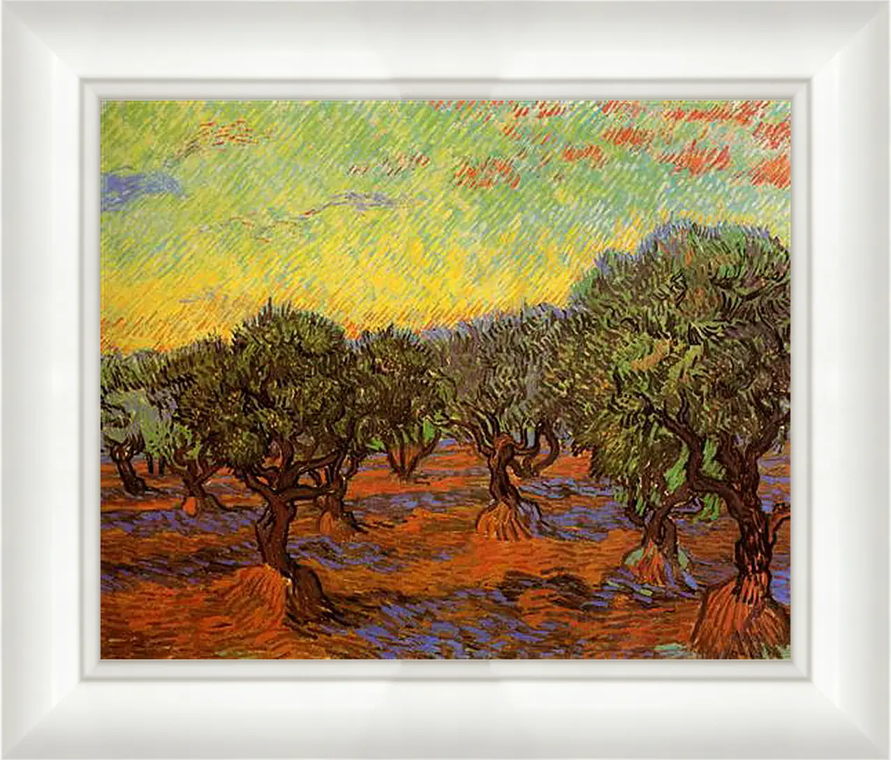 Картина в раме - Olive Grove Orange Sky. Винсент Ван Гог
