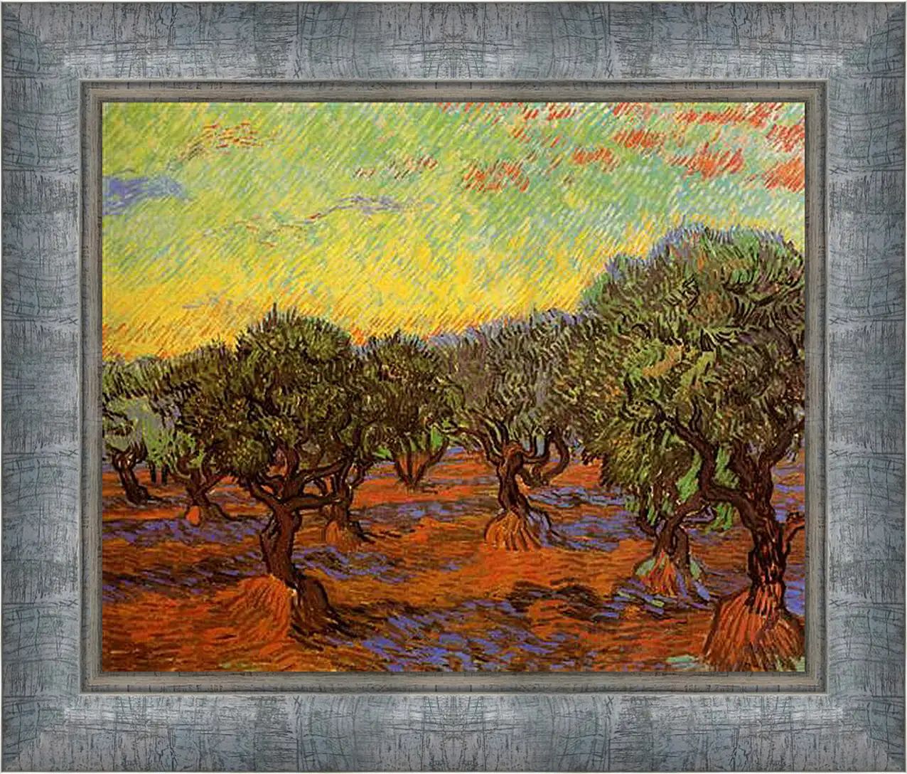 Картина в раме - Olive Grove Orange Sky. Винсент Ван Гог