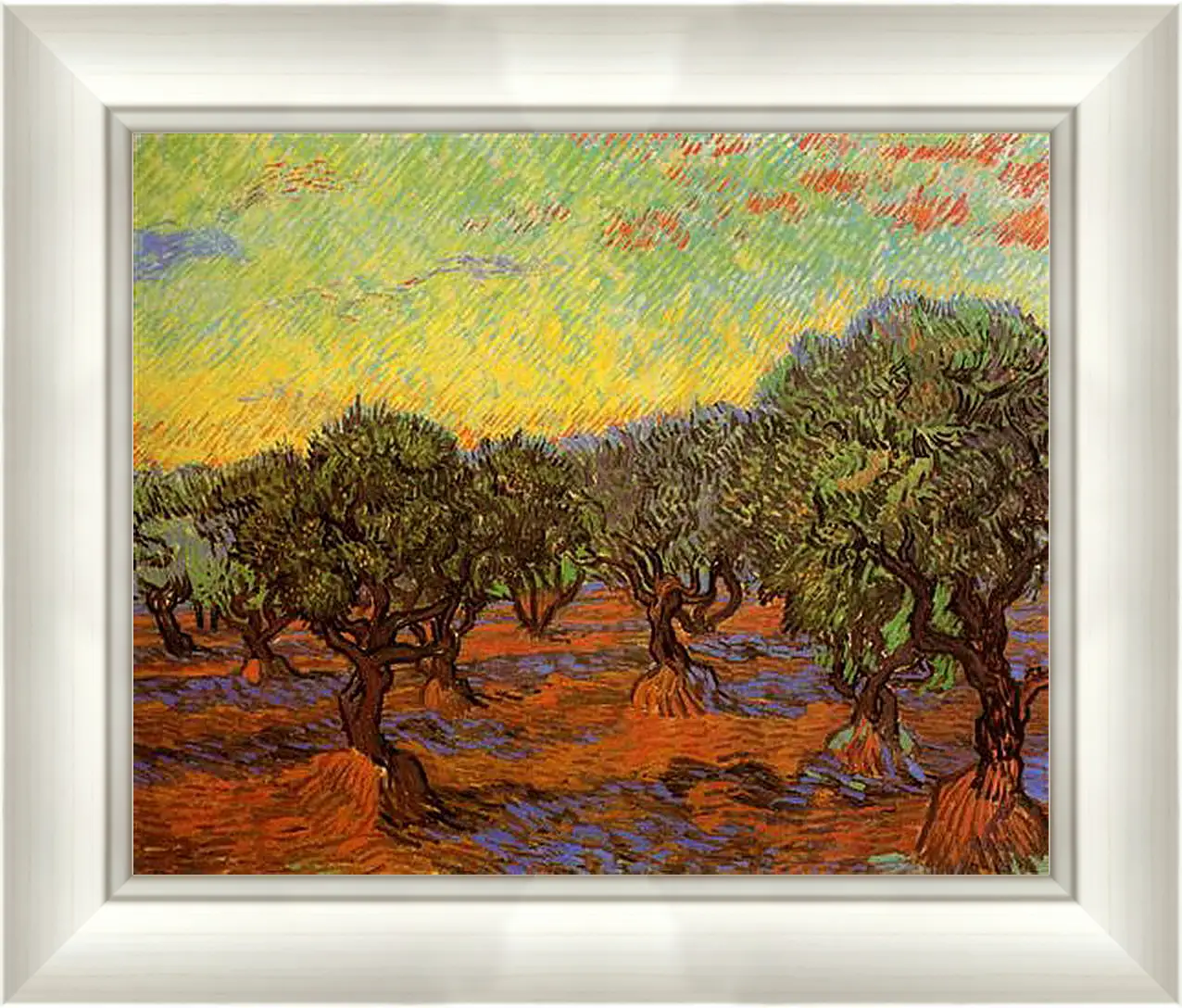 Картина в раме - Olive Grove Orange Sky. Винсент Ван Гог