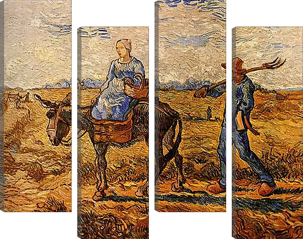 Модульная картина - Morning Peasant Couple Going to Work. Винсент Ван Гог