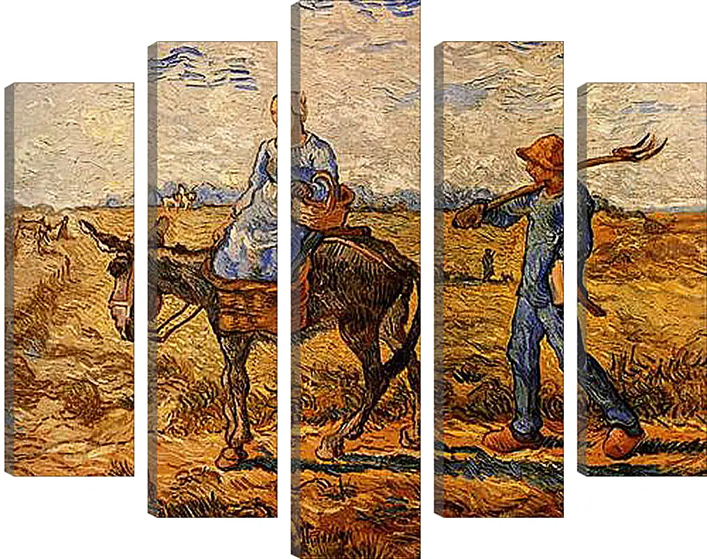 Модульная картина - Morning Peasant Couple Going to Work. Винсент Ван Гог