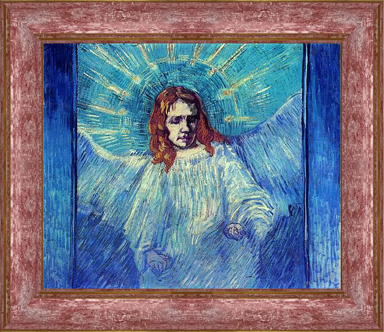 Картина в раме - Half Figure of an Angel after Rembrandt. Винсент Ван Гог