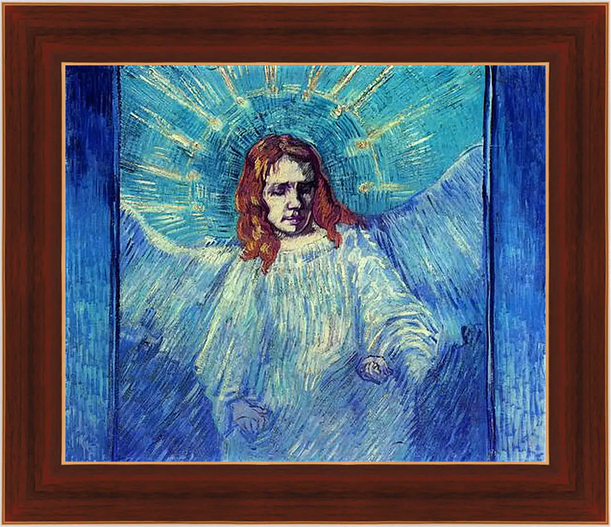 Картина в раме - Half Figure of an Angel after Rembrandt. Винсент Ван Гог