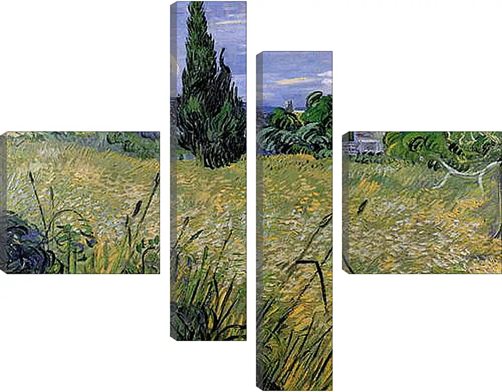 Модульная картина - Green Wheat Field with Cypress. Винсент Ван Гог