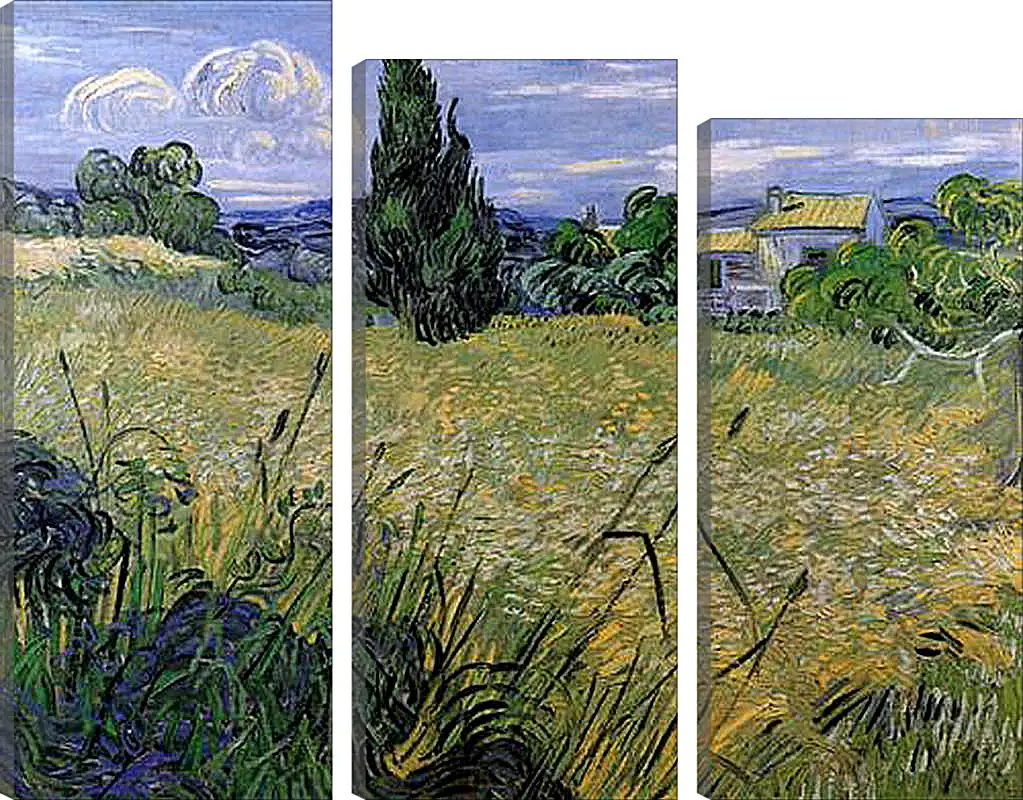 Модульная картина - Green Wheat Field with Cypress. Винсент Ван Гог