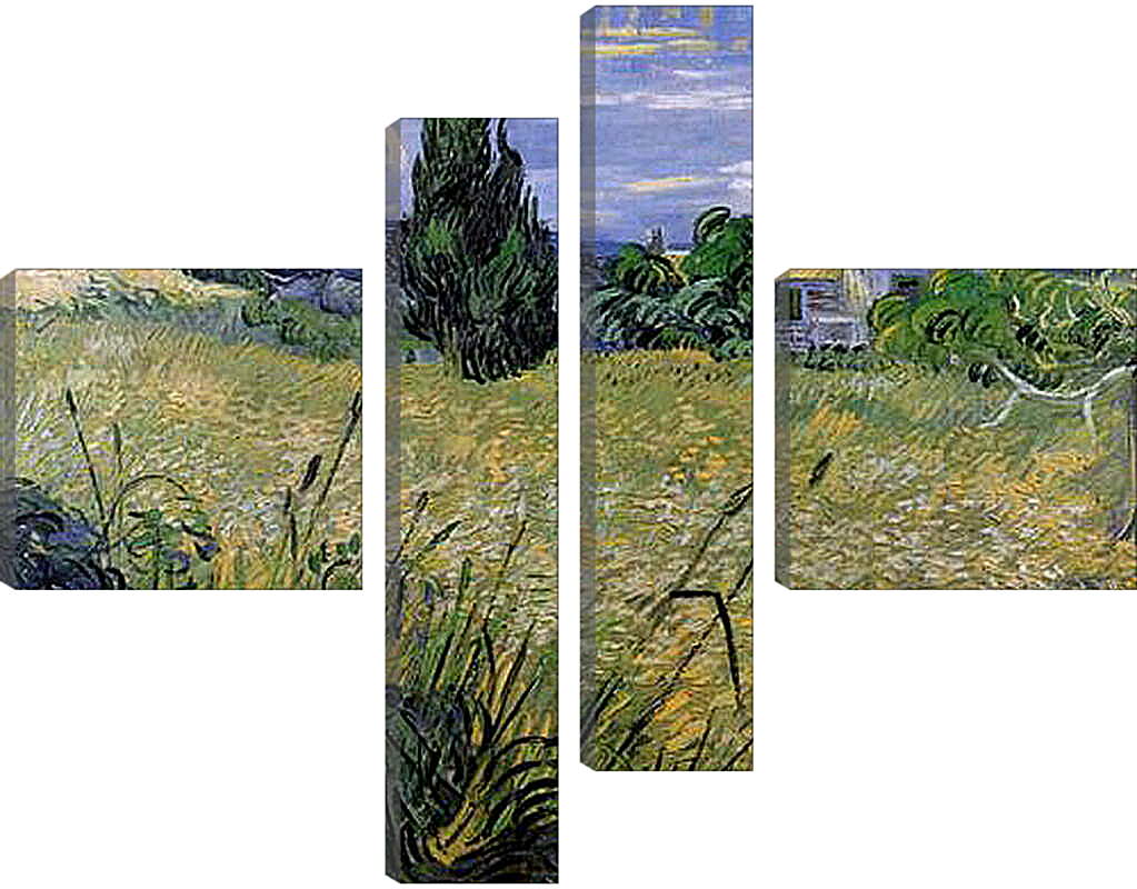Модульная картина - Green Wheat Field with Cypress. Винсент Ван Гог