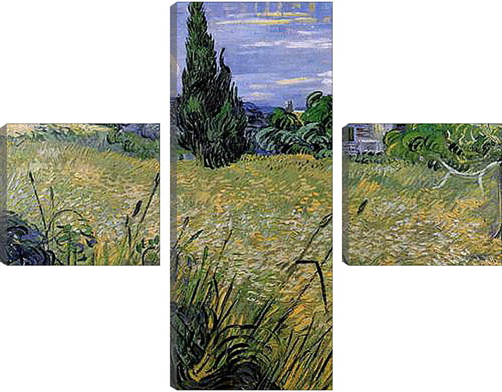 Модульная картина - Green Wheat Field with Cypress. Винсент Ван Гог