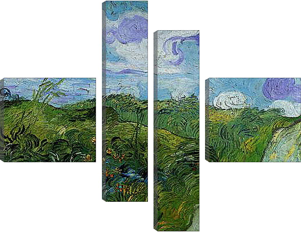 Модульная картина - Green Wheat Fields. Винсент Ван Гог