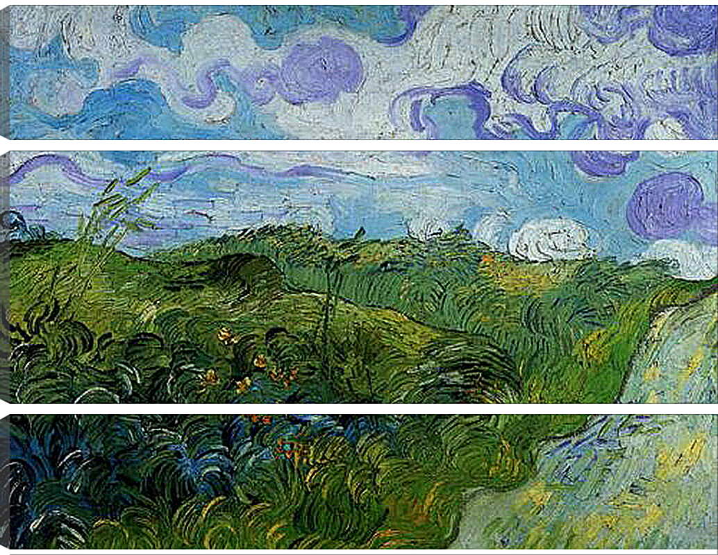 Модульная картина - Green Wheat Fields. Винсент Ван Гог