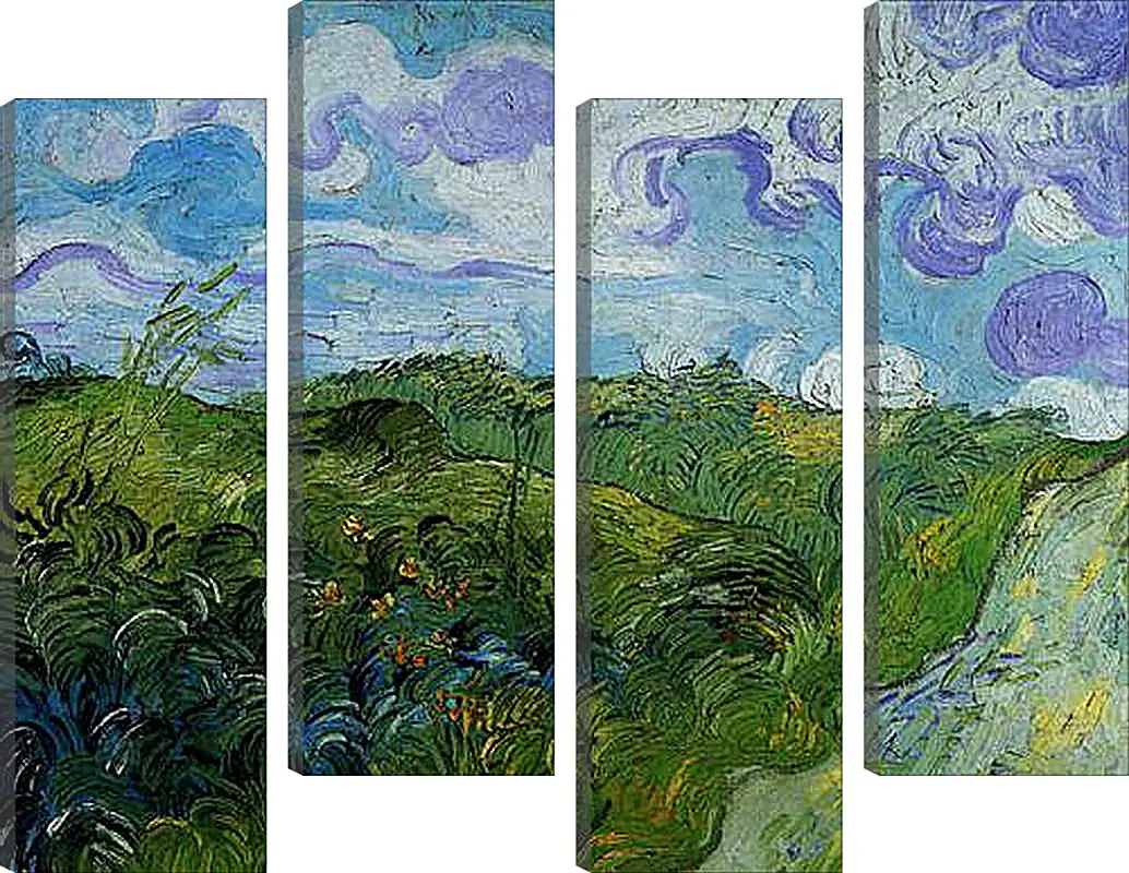 Модульная картина - Green Wheat Fields. Винсент Ван Гог