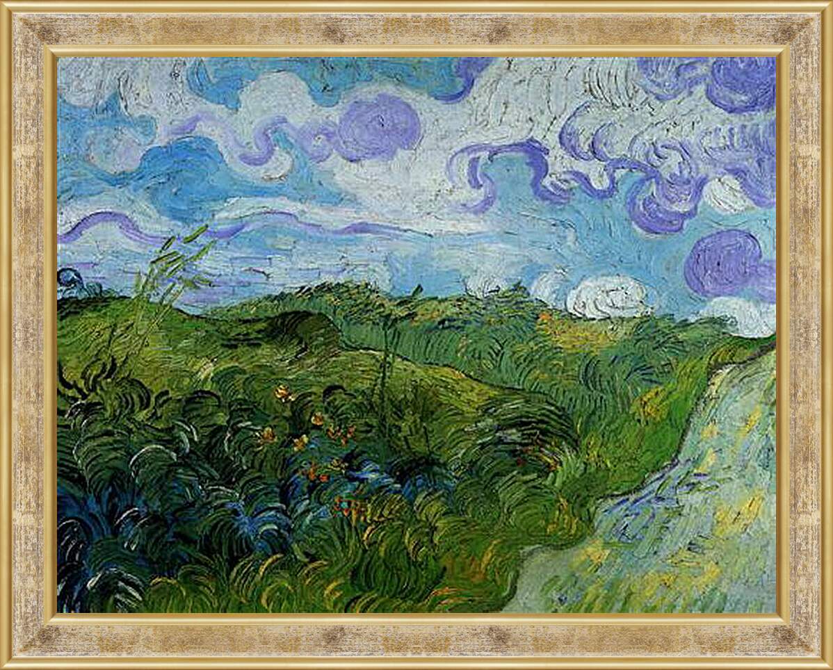 Картина в раме - Green Wheat Fields. Винсент Ван Гог

