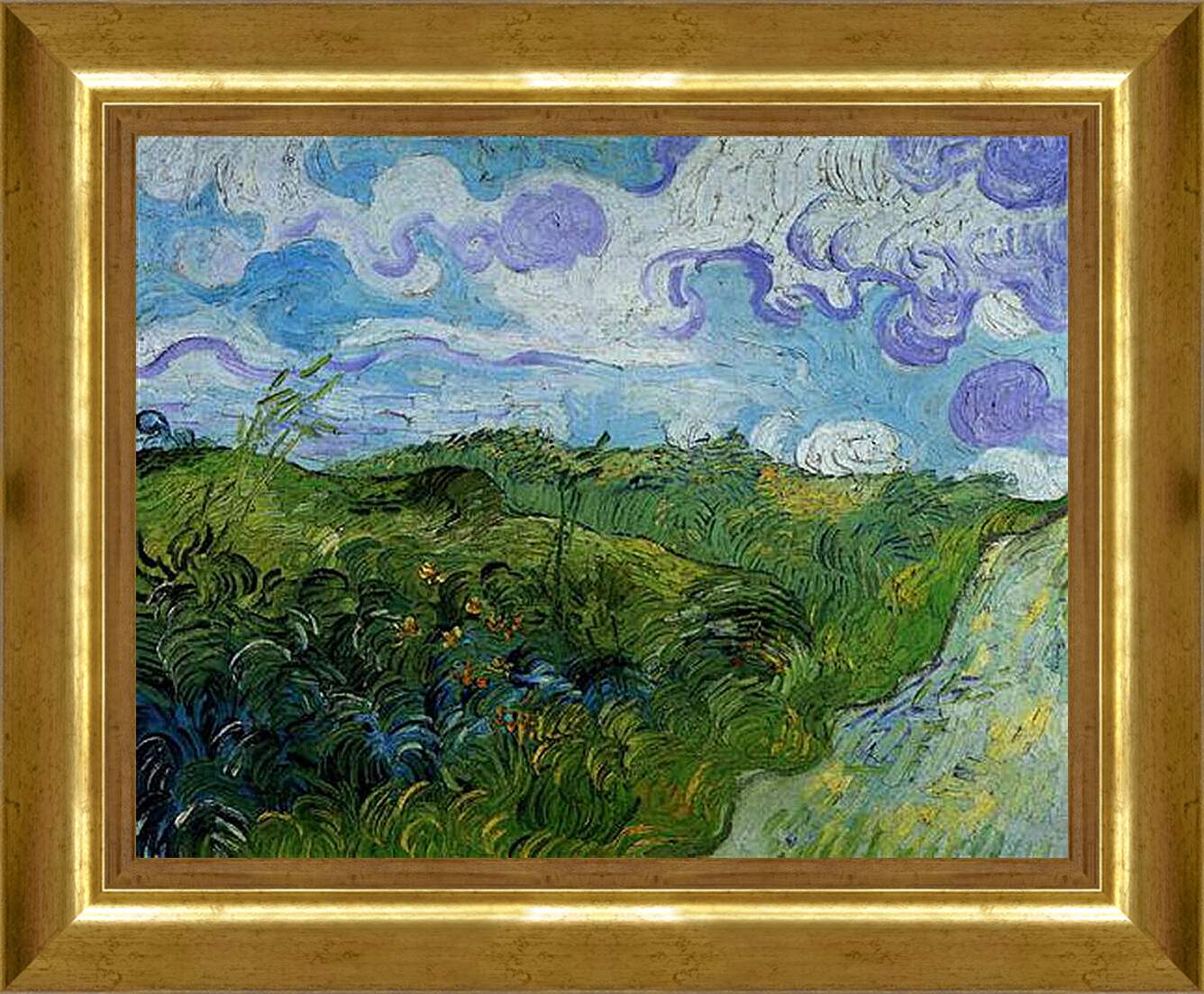 Картина в раме - Green Wheat Fields. Винсент Ван Гог