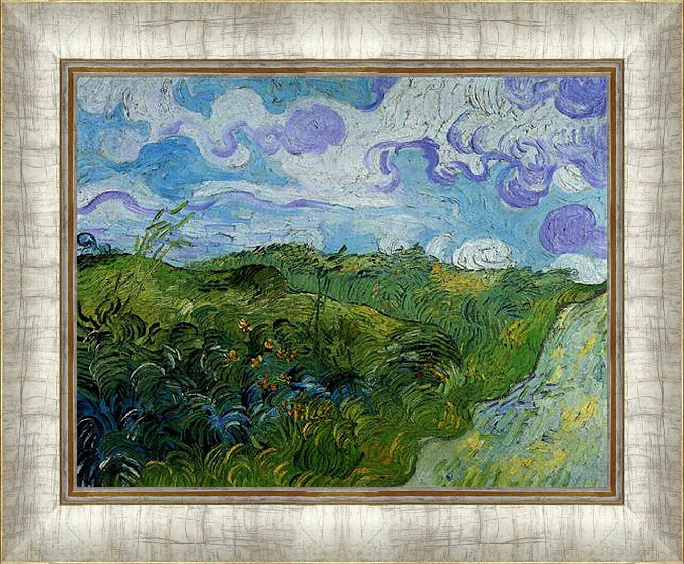 Картина в раме - Green Wheat Fields. Винсент Ван Гог