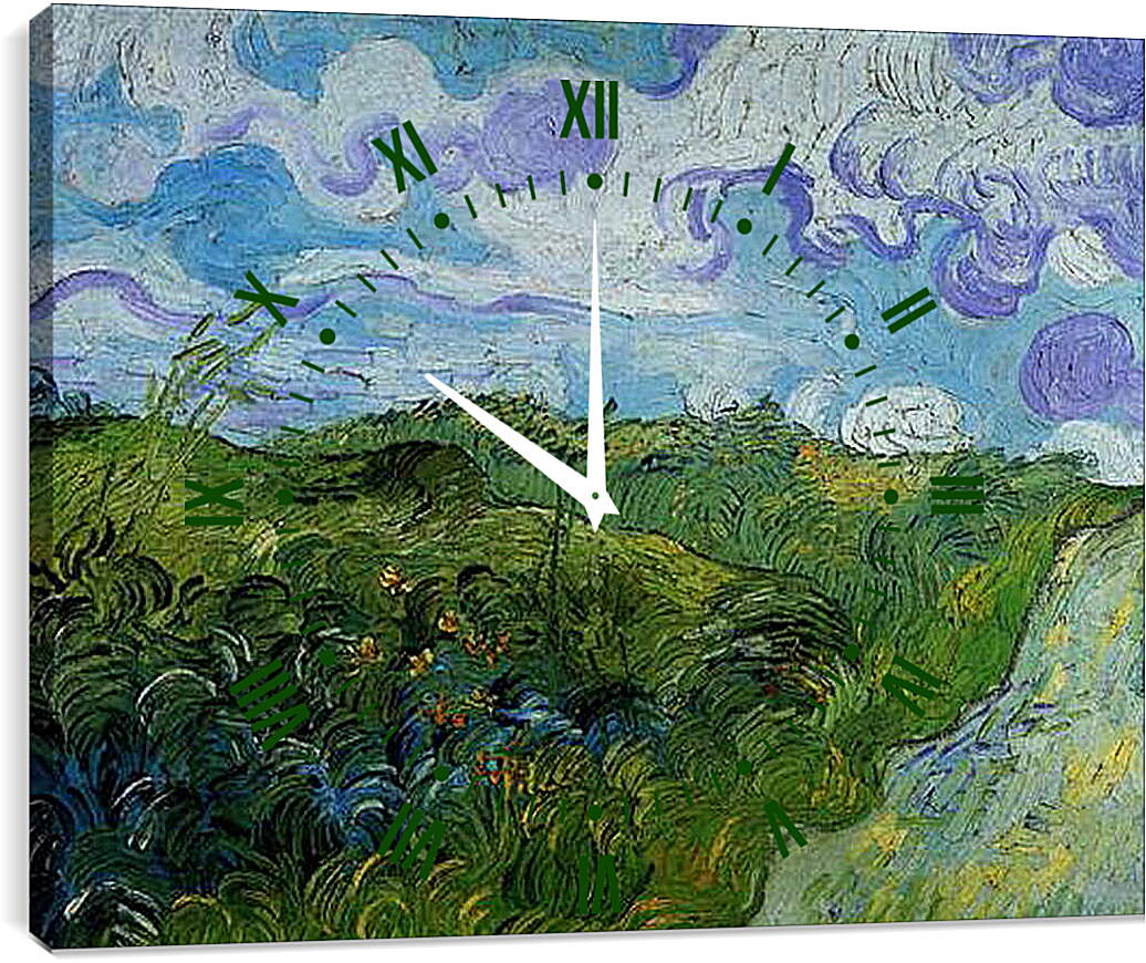 Часы картина - Green Wheat Fields. Винсент Ван Гог
