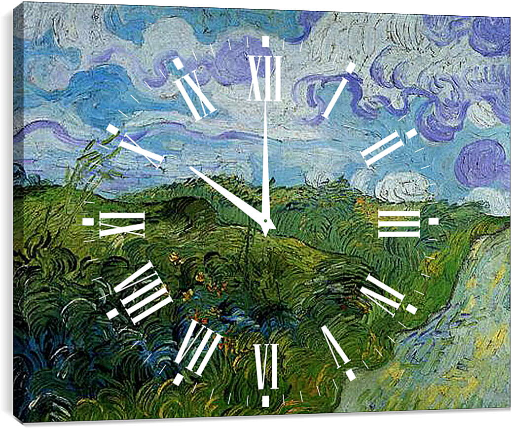 Часы картина - Green Wheat Fields. Винсент Ван Гог