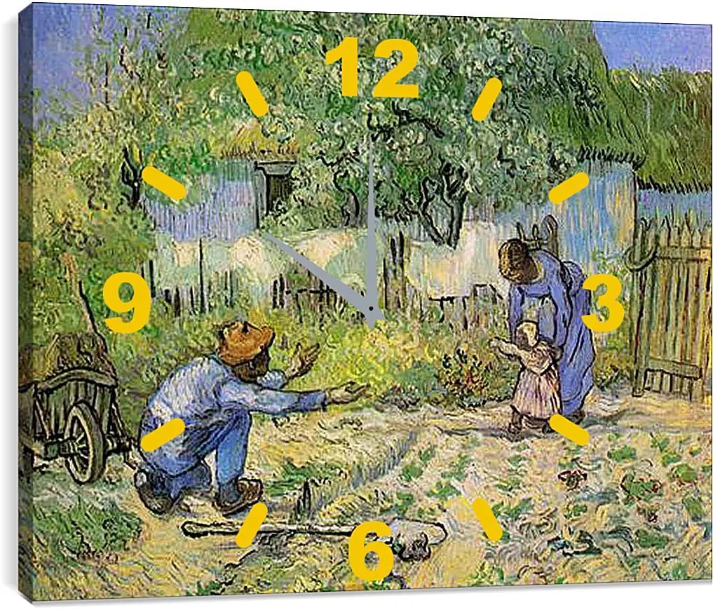 Часы картина - First Steps after Millet. Винсент Ван Гог