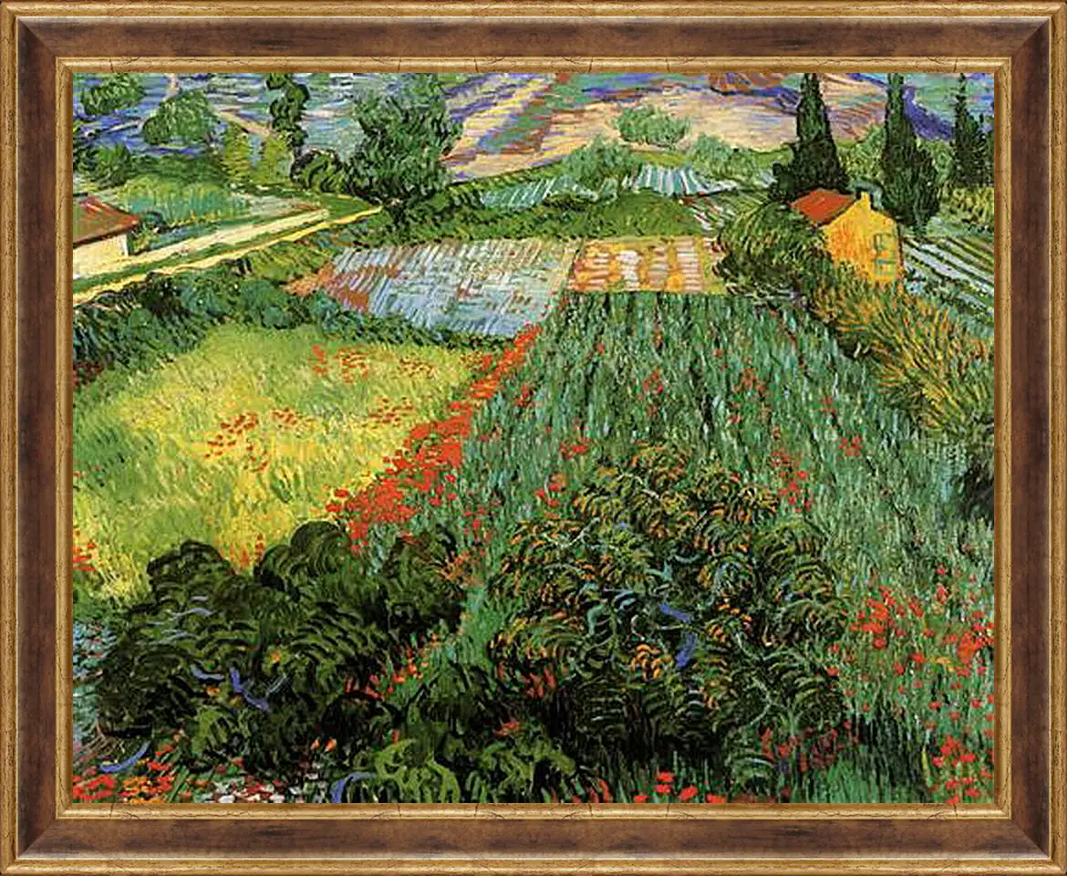 Картина в раме - Field with Poppies. Винсент Ван Гог