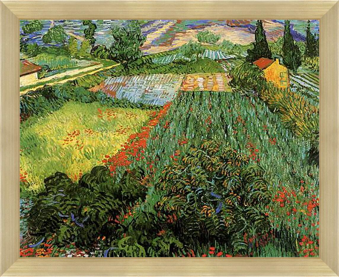 Картина в раме - Field with Poppies. Винсент Ван Гог