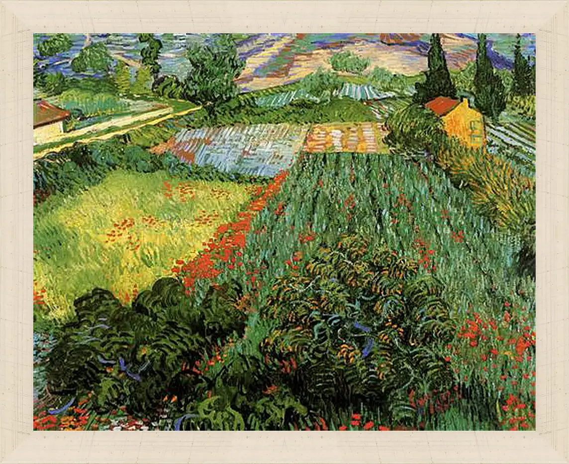 Картина в раме - Field with Poppies. Винсент Ван Гог