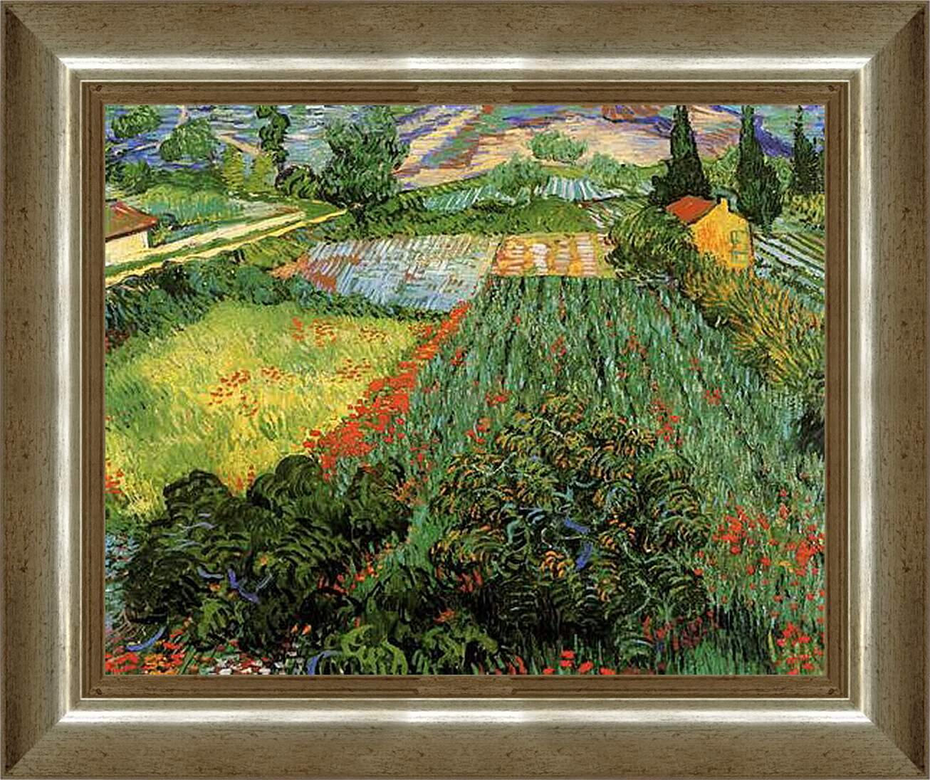 Картина в раме - Field with Poppies. Винсент Ван Гог