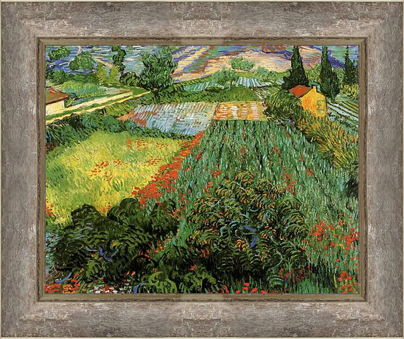 Картина в раме - Field with Poppies. Винсент Ван Гог