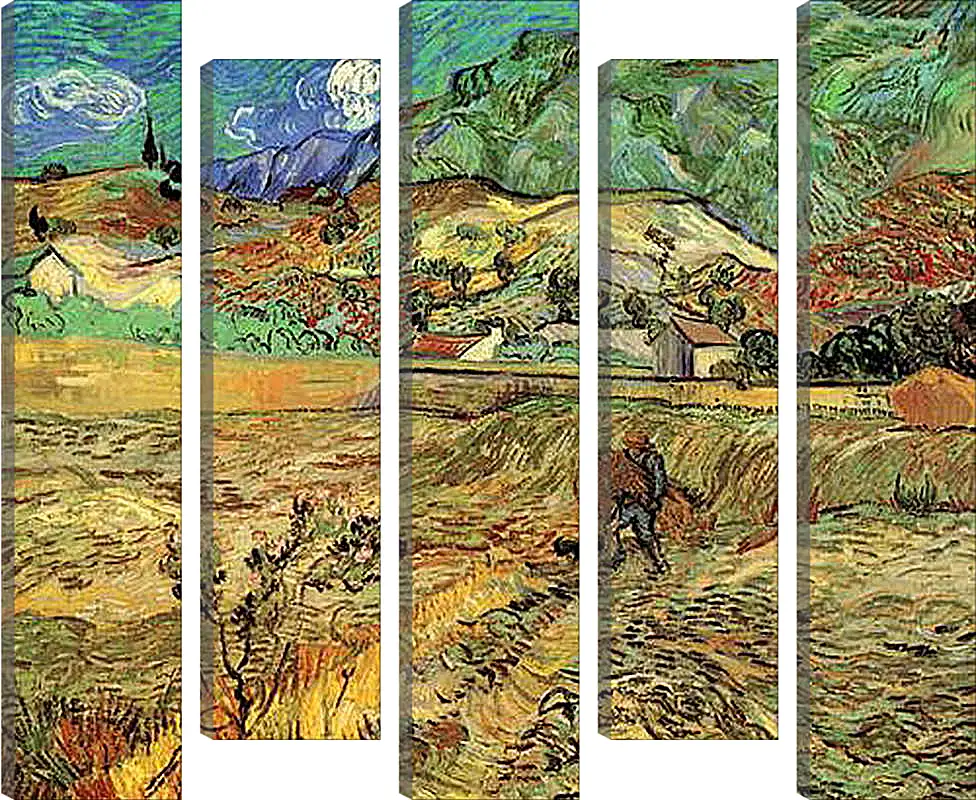 Модульная картина - Enclosed Wheat Field with Peasant. Винсент Ван Гог