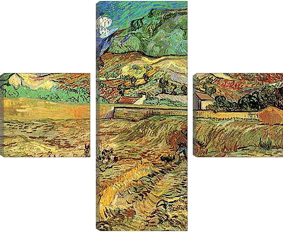 Модульная картина - Enclosed Wheat Field with Peasant. Винсент Ван Гог