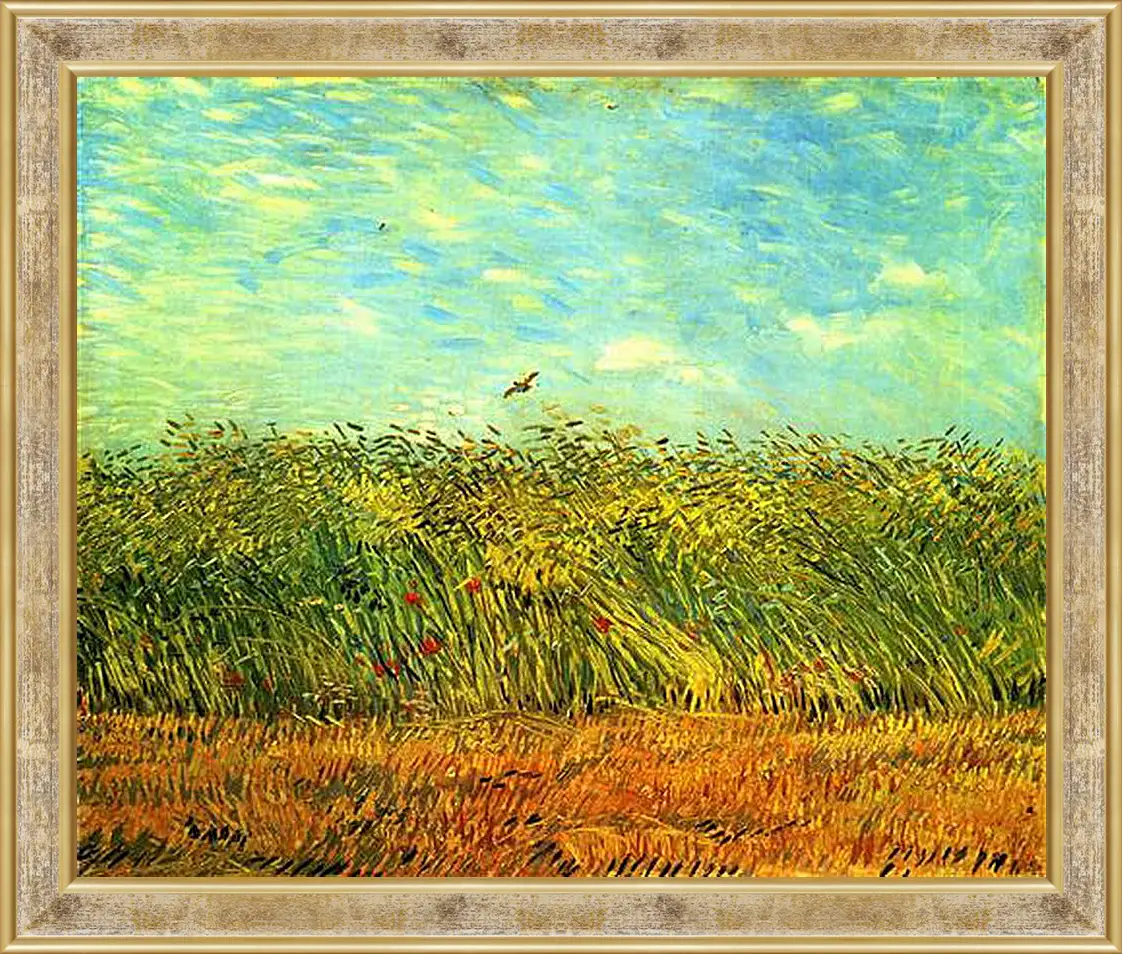 Картина в раме - Wheat Field with a Lark. Винсент Ван Гог
